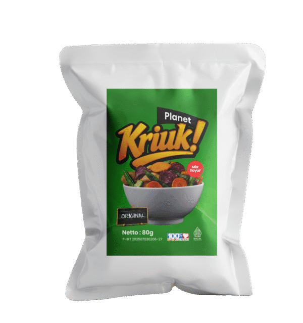 Keripik Mix Sayur Planet Kriuk 1 Dus Isi 50 Pack × 80 g