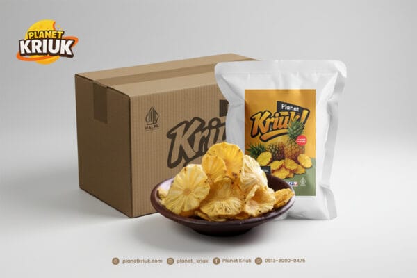 Keripik Nanas Planet Kriuk 1 Dus Isi 50 Pack × 80 g