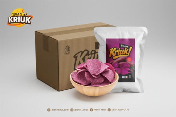 Kemasan Grosir Keripik Ubi Ungu Planet Kriuk